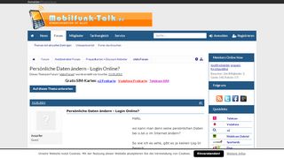 
                            6. Persönliche Daten ändern - Login Online? | Handy Forum - Mobilfunk ...