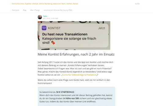 
                            4. Persönliche Kontist Erfahrungen: Konto für Selbstständige – Pro ...