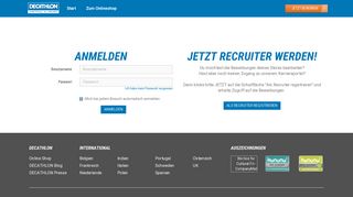 
                            1. Persönlicher Bereich • Anmelden - DECATHLON Karriere