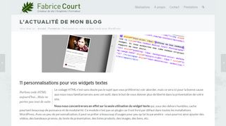
                            9. Personnalisez votre widget texte avec WordPress - Fabrice Court