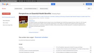 
                            8. Perspectives on Essential Health Benefits: Workshop Report