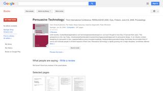 
                            11. Persuasive Technology: Third International Conference, ...