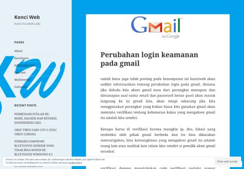 
                            7. Perubahan login keamanan pada gmail – Konci Web