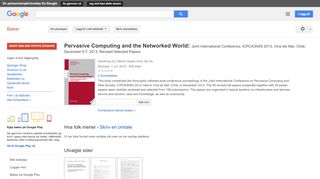 
                            8. Pervasive Computing and the Networked World: Joint International ... - Resultat for Google Books