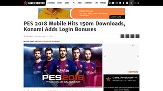 
                            3. PES 2018 Mobile Hits 150m Downloads, Konami Adds Login Bonuses