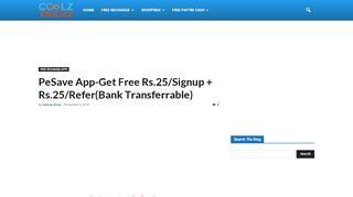 
                            12. PeSave App-Get Free Rs.25/Signup + Rs.25/Refer(Bank Transferrable ...