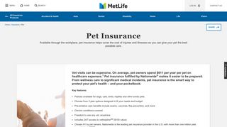 
                            9. Pet Insurance at Work | MetLife