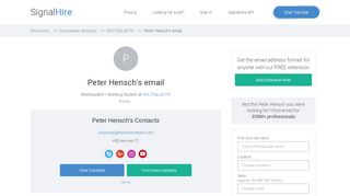 
                            5. Peter Hensch's email & phone | SignalHire