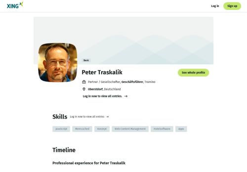 
                            11. Peter Traskalik - Geschäftsführer - Tramino | XING