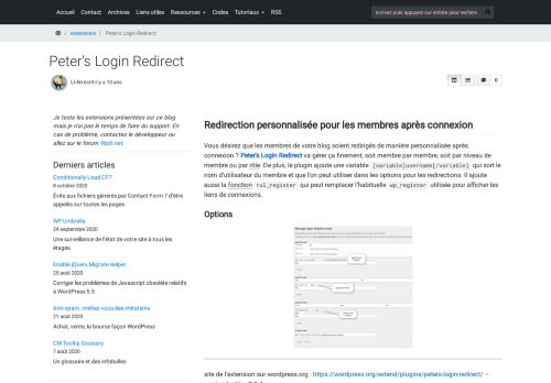 
                            10. Peter's Login Redirect | L'Écho des Plugins WP