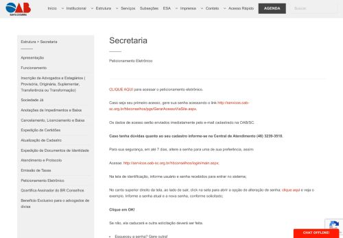 
                            3. Peticionamento Eletrônico - OAB-SC - (48)3239-3500