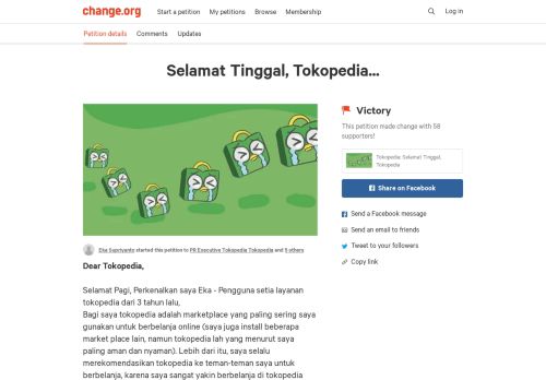 
                            13. Petisi · Tokopedia: Selamat Tinggal, Tokopedia · Change.org