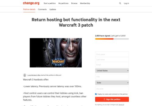 
                            11. Petition · Blizzard: Return hosting bot functionality in the next Warcraft ...