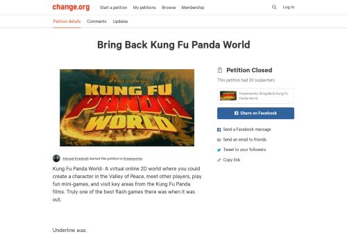 
                            11. Petition · Bring Back Kung Fu Panda World · Change.org