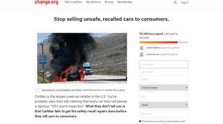 
                            11. Petition · CarMax: Stop selling unsafe, recalled cars to consumers ...