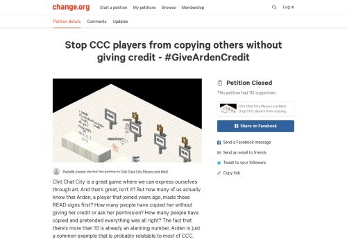 
                            8. Petition · Chit Chat City Players and Matt: Stop CCC players from ...