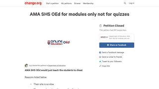 
                            11. Petition · Department of Education: AMA SHS OEd for ...