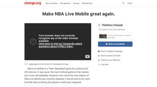 
                            13. Petition · EA Games: Make NBA Live Mobile great again. · Change.org