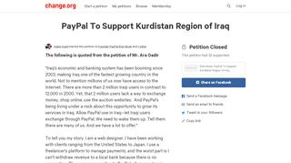 
                            6. Petition · Elon Musk: PayPal To Support Kurdistan Region of Iraq ...