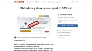 
                            3. Petition · : Ethtrade.org show cause report of 60% lost · ...