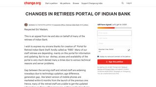 
                            4. Petition · INDIAN BANK: CHANGES IN RETIREES PORTAL OF ...
