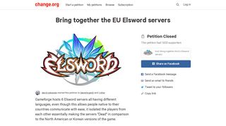 
                            11. Petition · KoG: Bring together the EU Elsword servers · Change.org