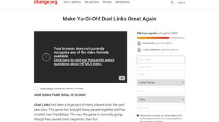 
                            12. Petition · Konami Make Yu-Gi-Oh! Duel Links Great Again! · Change.org