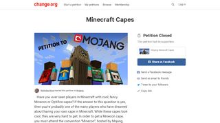
                            9. Petition · Mojang: Minecraft Capes · Change.org