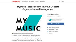 
                            11. Petition · MyMusicTaste: MyMusicTaste Needs to Improve Concert ...