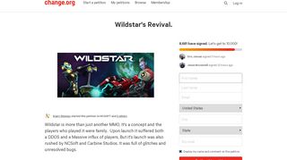 
                            10. Petition · NCSoft: Wildstar's Revival. · Change.org