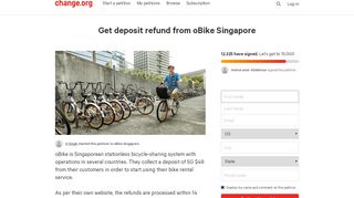 
                            8. Petition · oBike Singapore: Get a refund of my deposit with oBike ...
