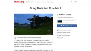 
                            7. Petition · RocketeerGamesStudios: Bring Back Red Crucible 2 ...