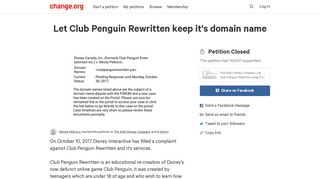 
                            8. Petition · The Walt Disney Company: Let Club Penguin Rewritten keep ...