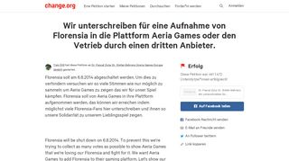 
                            11. Petition · Wir unterschreiben für eine Aufnahme von Florensia in die ...