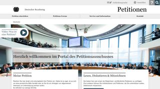 
                            8. Petitionen: Startseite