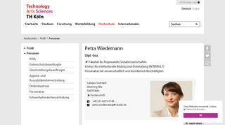 
                            13. Petra Wiedemann - Personendetailseite - TH Köln