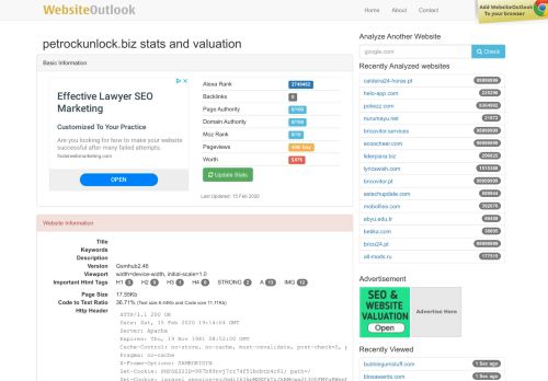 
                            7. Petrockunlock : Website stats and valuation