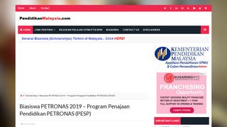 
                            10. Petronas Scholarship - pendidikanmalaysia.com