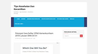 
                            11. Petunjuk Cara Daftar CPNS Kemenkumham 2018 Lulusan SMA D3 S1