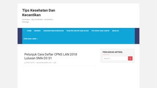 
                            6. Petunjuk Cara Daftar CPNS LAN 2018 Lulusan SMA D3 S1 formasi ...