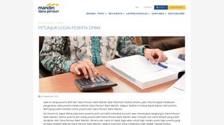 
                            9. Petunjuk Login Peserta DPBM - Mandiri Dana Pensiun