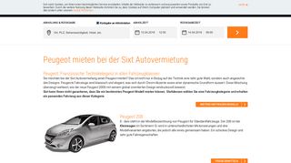 
                            10. Peugeot mieten | Autovermietung Sixt - Sixt.ch