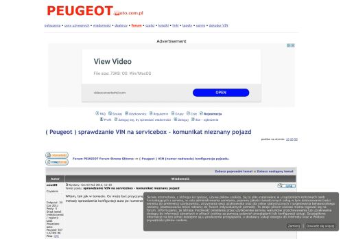 
                            13. Peugeot | sprawdzanie VIN na servicebox - komunikat nieznany ...