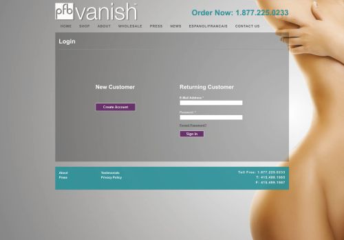 
                            3. PFB Vanish - Login Page