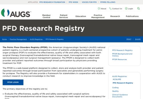 
                            12. PFD Research Registry | AUGS