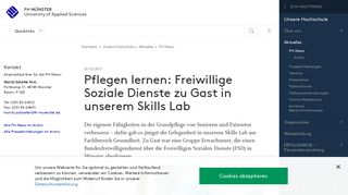 
                            9. Pflegen lernen: Freiwillige Soziale Dienste zu Gast in ... - FH Münster