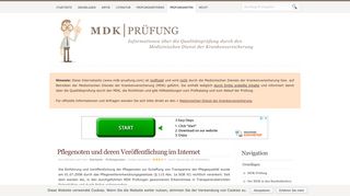 
                            5. Pflegenoten und deren Veröffentlichung im Internet - MDK Prüfung