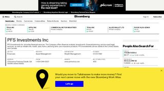 
                            6. PFS Investments Inc: Company Profile - Bloomberg