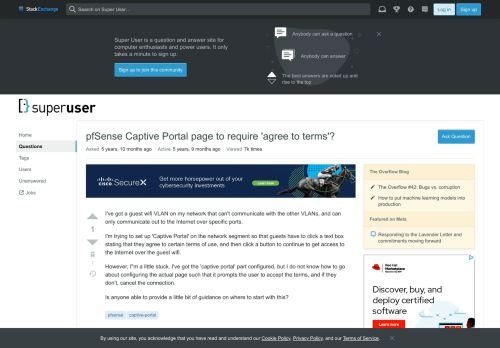 
                            10. pfSense Captive Portal page to require 'agree to terms'? - Super User