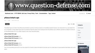 
                            3. pfSense Default Login - Question Defense